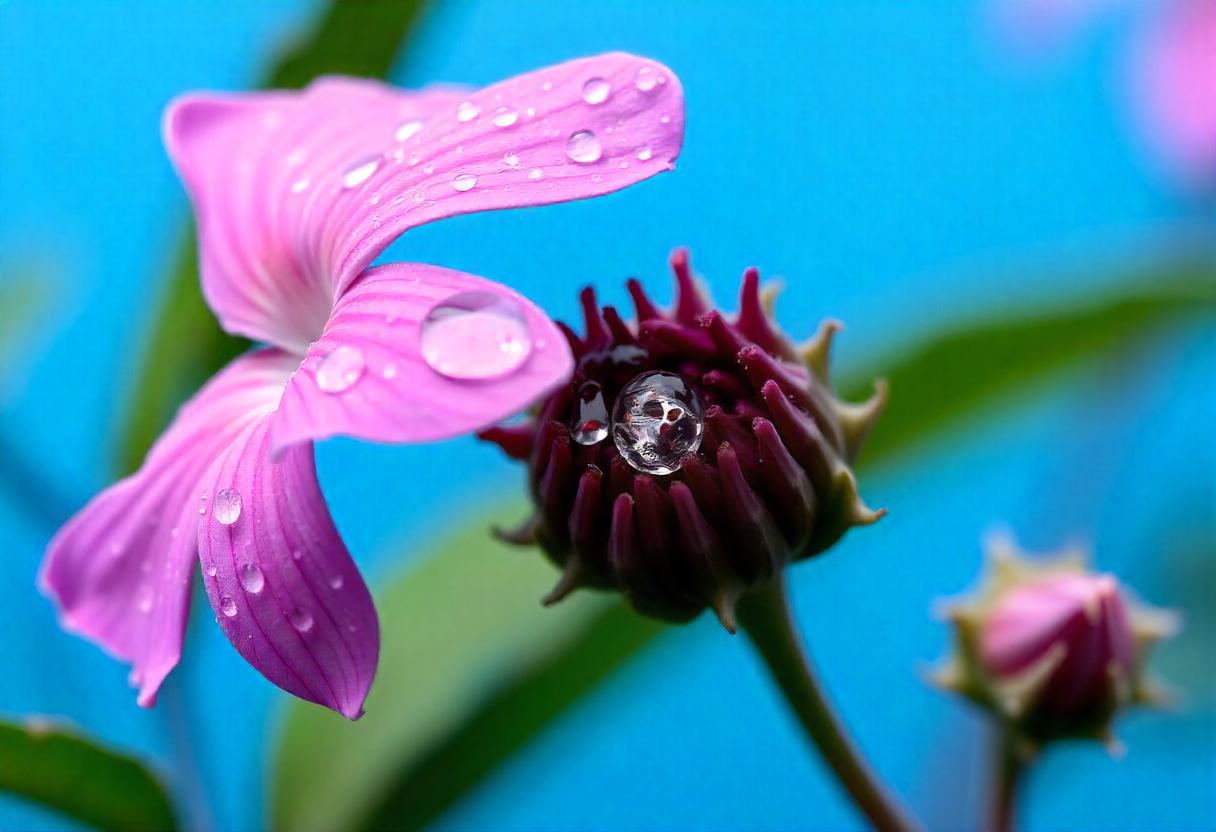 Natures Elegance Water Drop on a Pink Flower